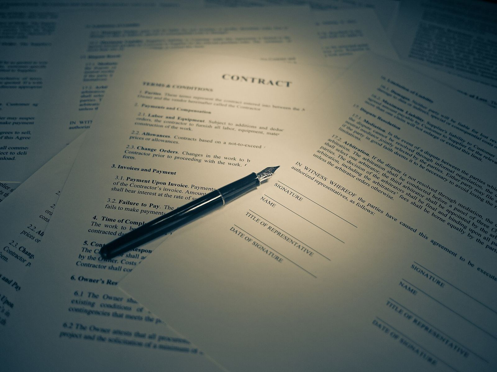 Signing documents with a lawyer